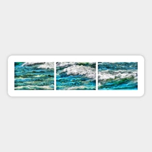 Cresting Waves Triptych Sticker